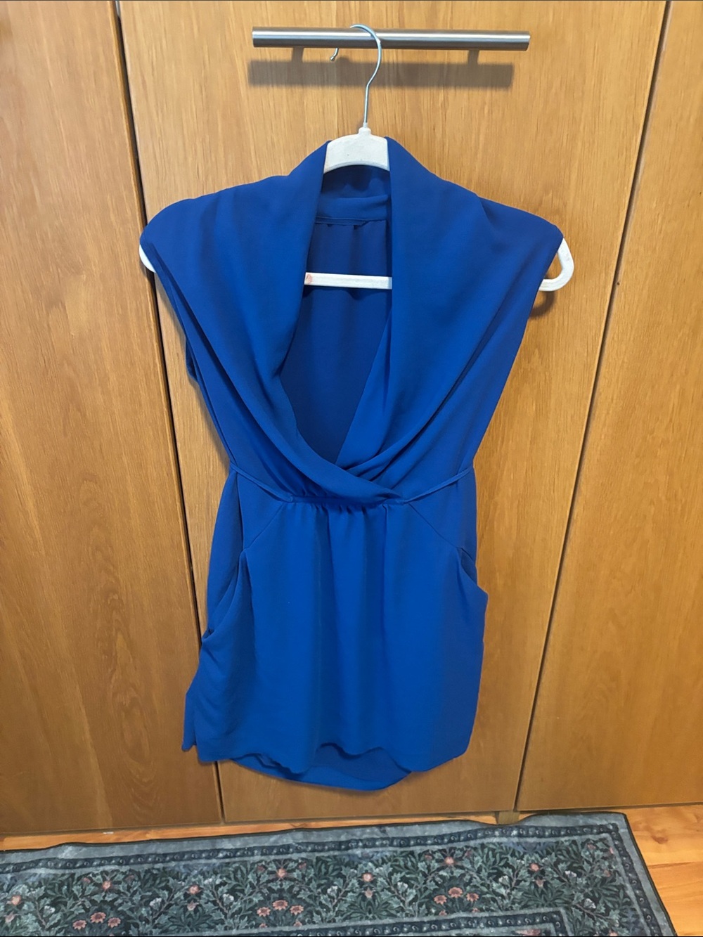 Wilfred Royal Blue Sleeveless Cowl Neck Tunic